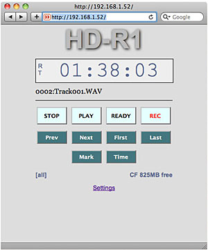 HD-R1 control over HTML