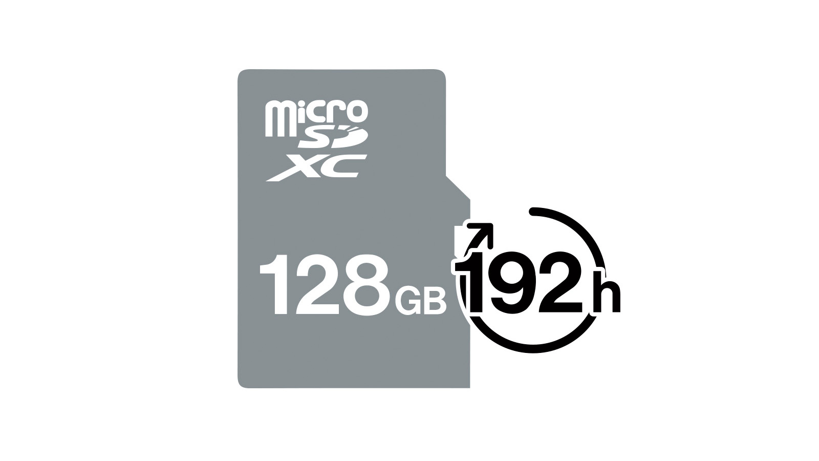 192 Hours. This is how long you can record CD-quality sound with single SDXC card.