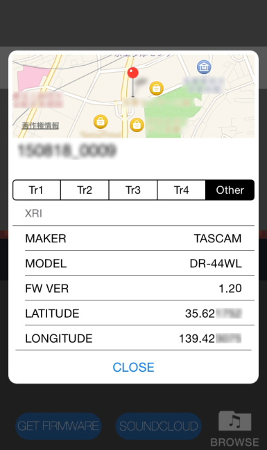 TASCAM DR CONTROL