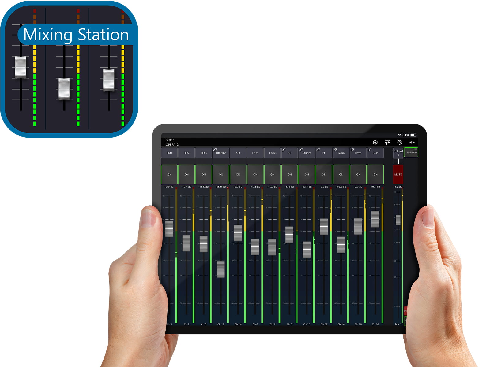 Personal Monitor Control with Mixing Station App