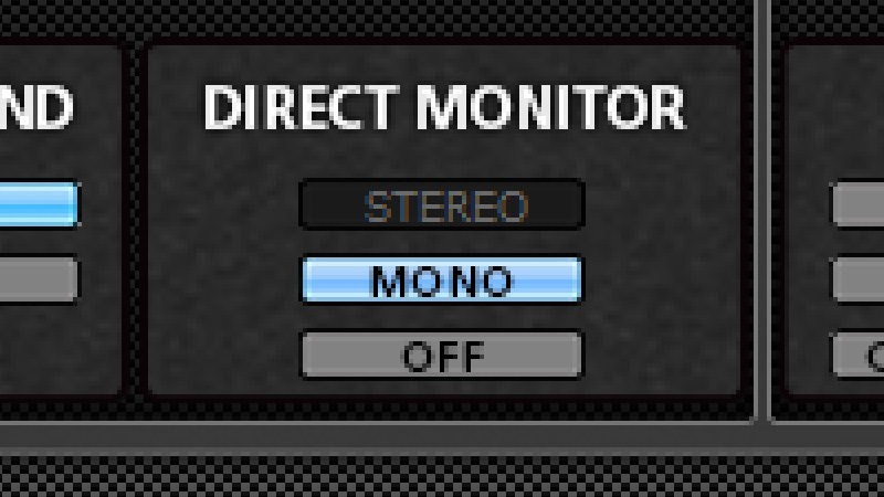 DIRECT MONITOR option mode allows you to choose a suitable monitoring method depending on your input sources