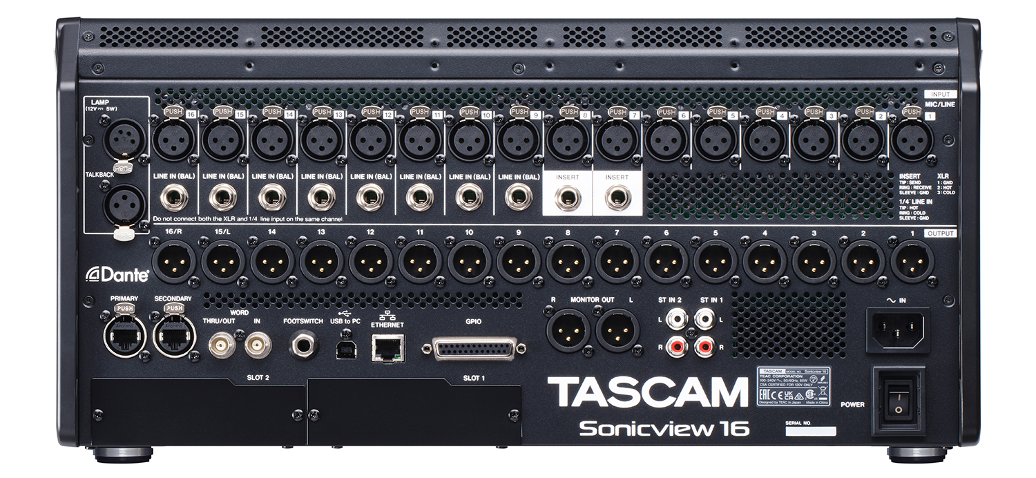 TASCAM Sonicview 16 背面