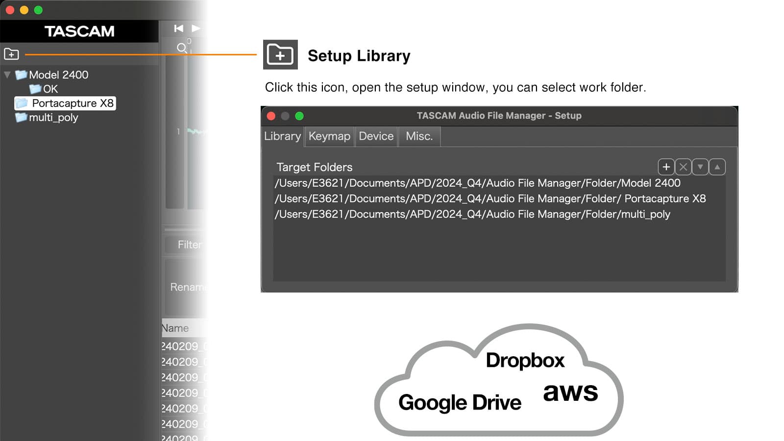 TASCAM Audio File Manager