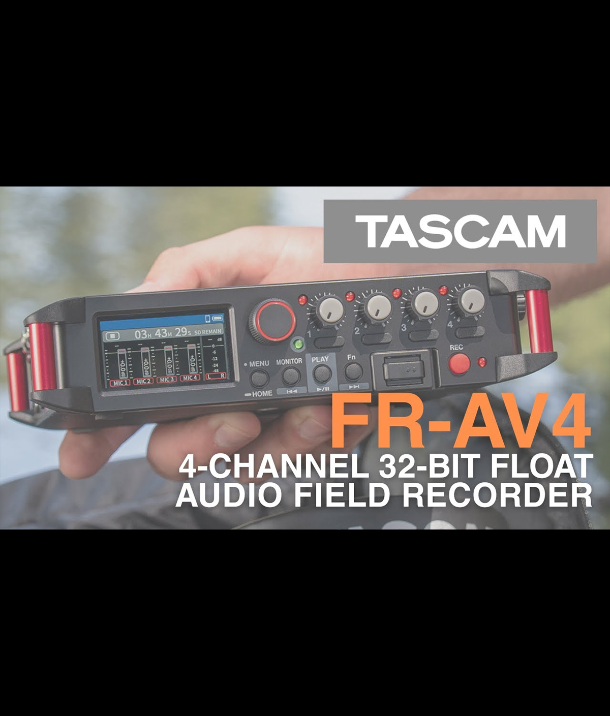 FR-AV4 4-Channel 32-bit Float Audio Field Recorder for Videographers, Filmmakers & Sound Designers