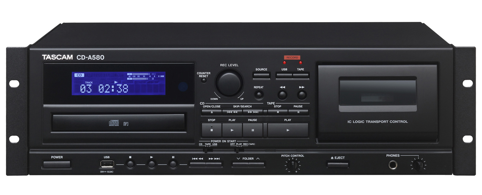 TASCAM anuncia el CD-A580: Grabador de casetes, reproductor de CD y grabador de memoria USB
