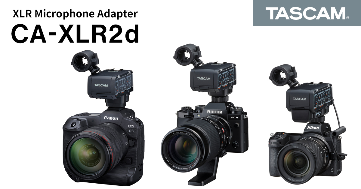 キヤノン、富士フイルム、ニコン、各社との協業によるプロ品質での動画音声収録を実現するミラーレスカメラ対応XLRマイクアダプター『CA-XLR2d』を開発